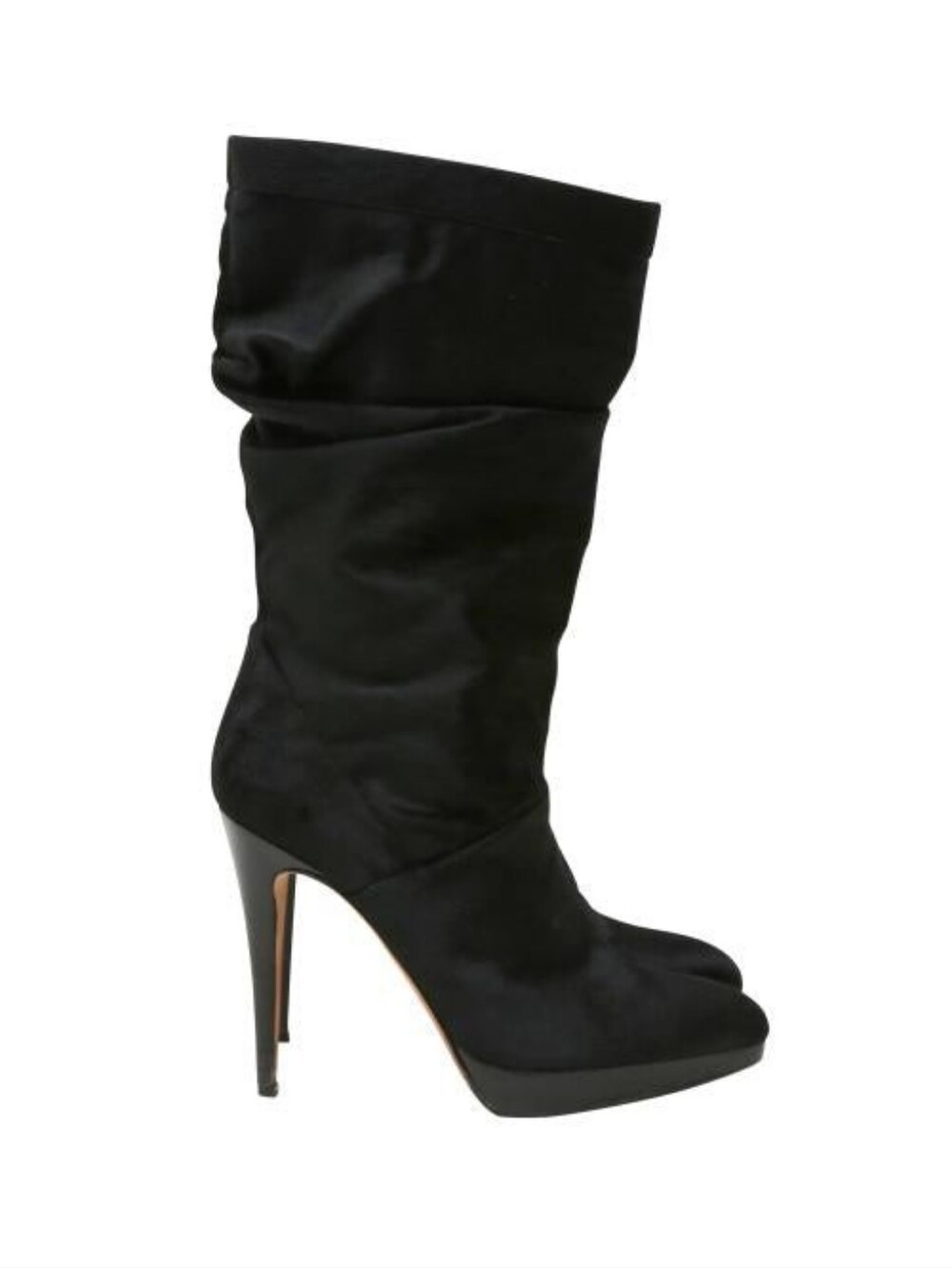 Brian Attwood Black Pony Hair Heeled Boots Size 36 Stiletto